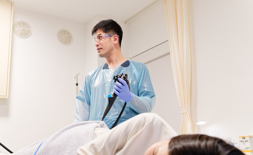 鎮静剤を用いた内視鏡検査の様子