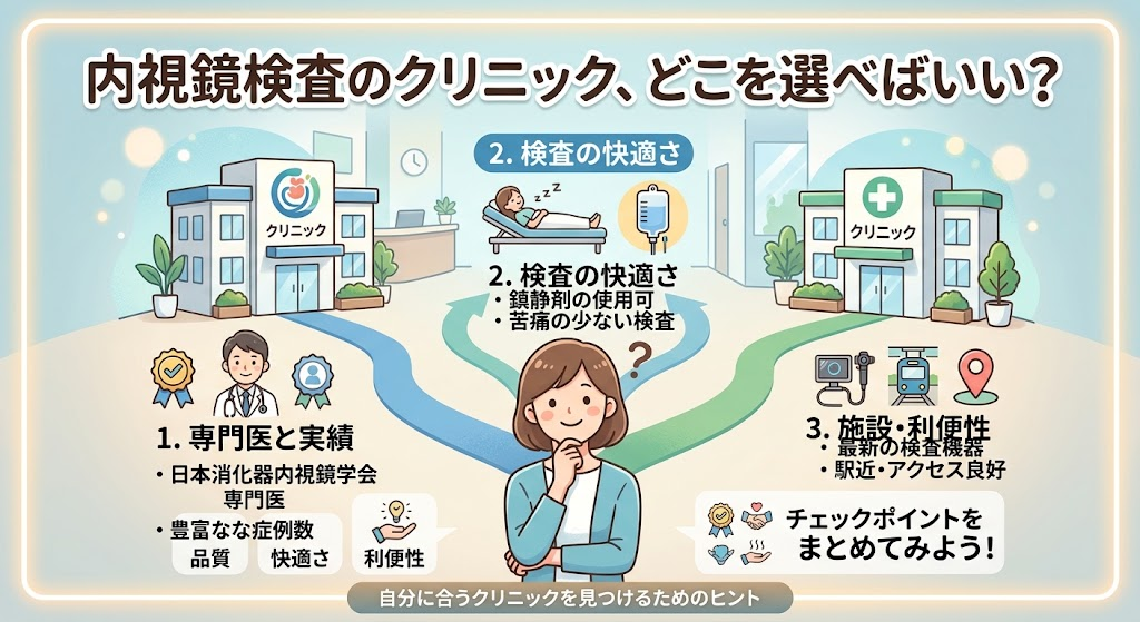 内視鏡検査のクリニック、どこを選べばいい?