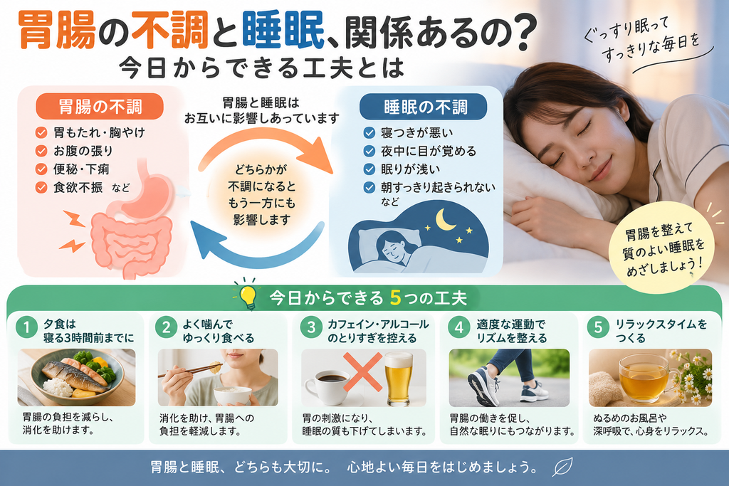 胃腸の不調と睡眠、関係あるの?今日からできる工夫とは