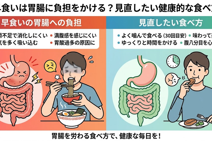 早食いは胃腸に負担をかける？見直したい食べ方とは